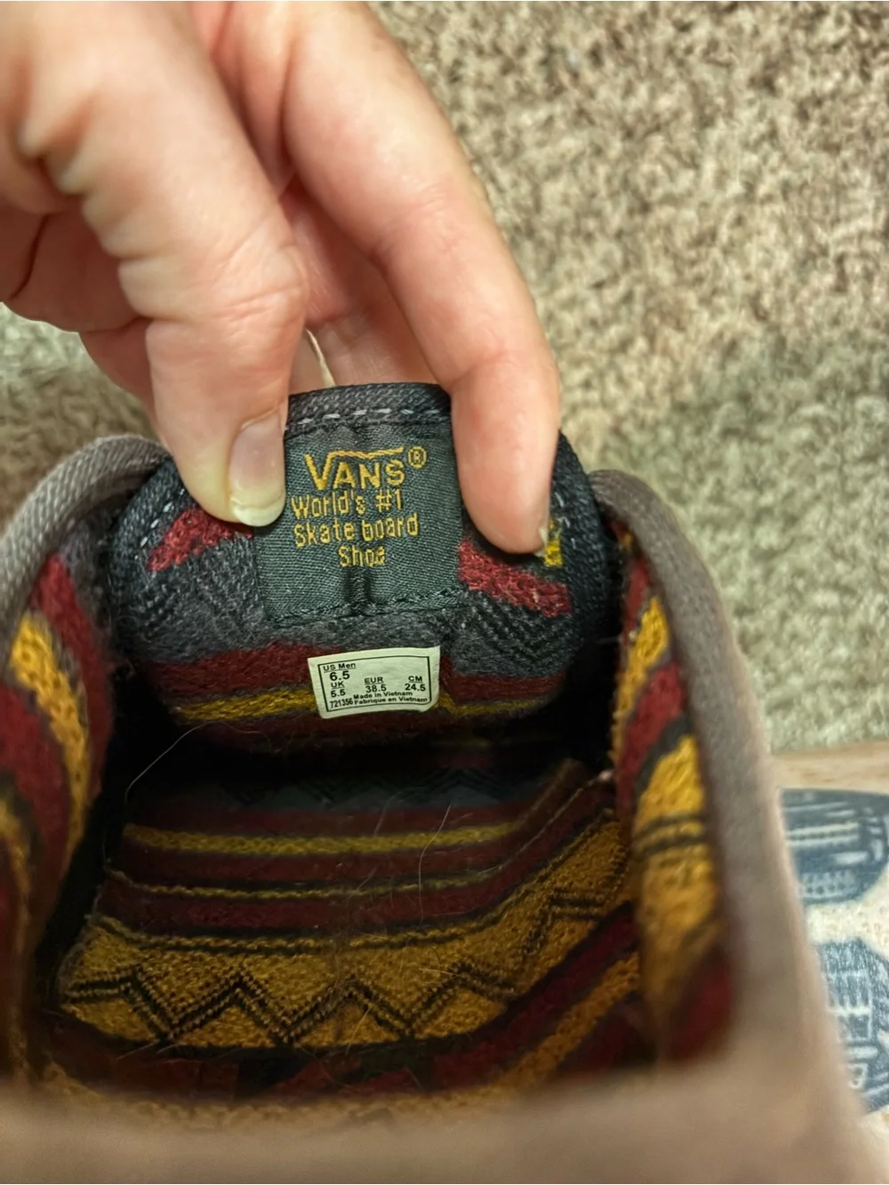 Men's Gray Canvas Lace-Up Vans Skate Shoes